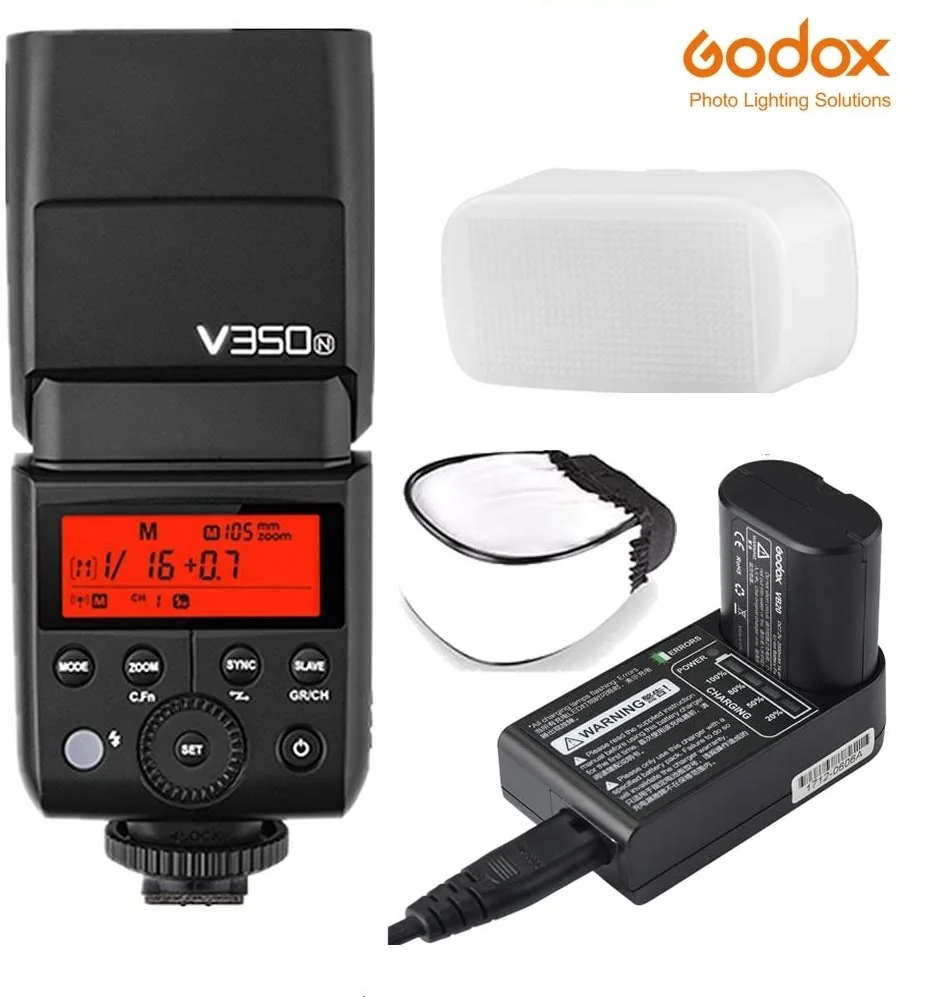 Godox V350N Mini Compact Size 2.4G Wireless Camera Flash Ttl 1/8000S Hss Batteria Ricaricabile Agli Ioni Di Litio Per Fotocamera Nikon Dslr