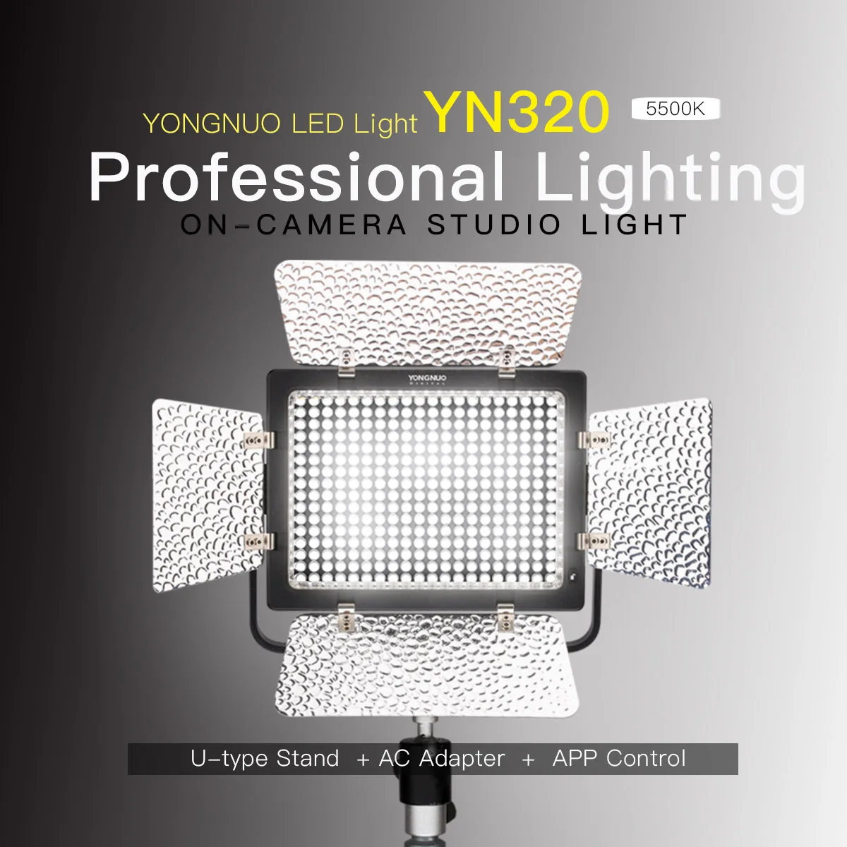 Yongnuo Yn320 Professional Led Video Light App Control 5500K Per Canon Nikon Sony Dslr
