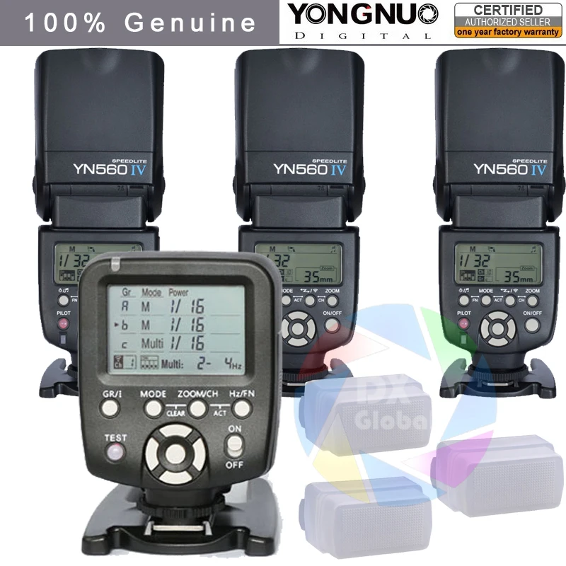 3X Yongnuo Yn560 Iv Master Radio Flash Speedlite + Yn560-Tx Controller Flash Wireless Per Fotocamere Canon Dslr