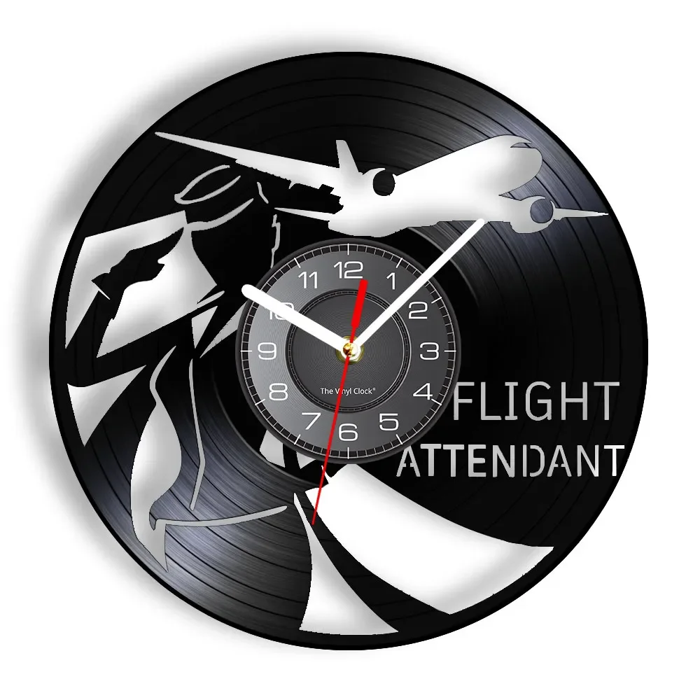 Assistente Di Volo Aereo Orologio Da Parete Longplay Hostess Album In Vinile Vintage Aereo Per Passeggeri Orologio Da Record Aereo Hostess Regalo