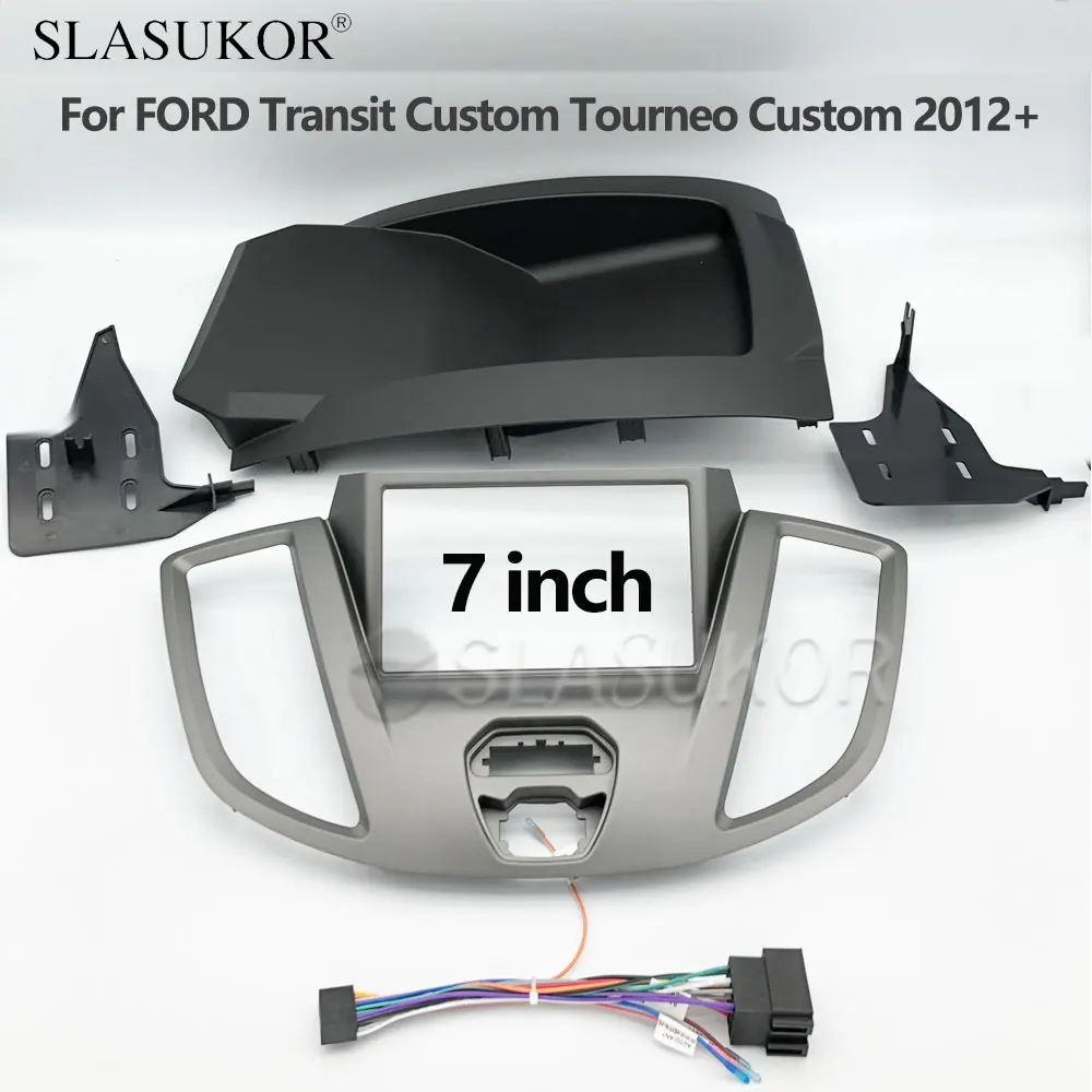 Fascia Da 7 Pollici Adatta Per Ford Transit Custom Tourneo Custom 2012 + Panel Dash Montaggio Installazione Trim Kit Cornice Cornice
