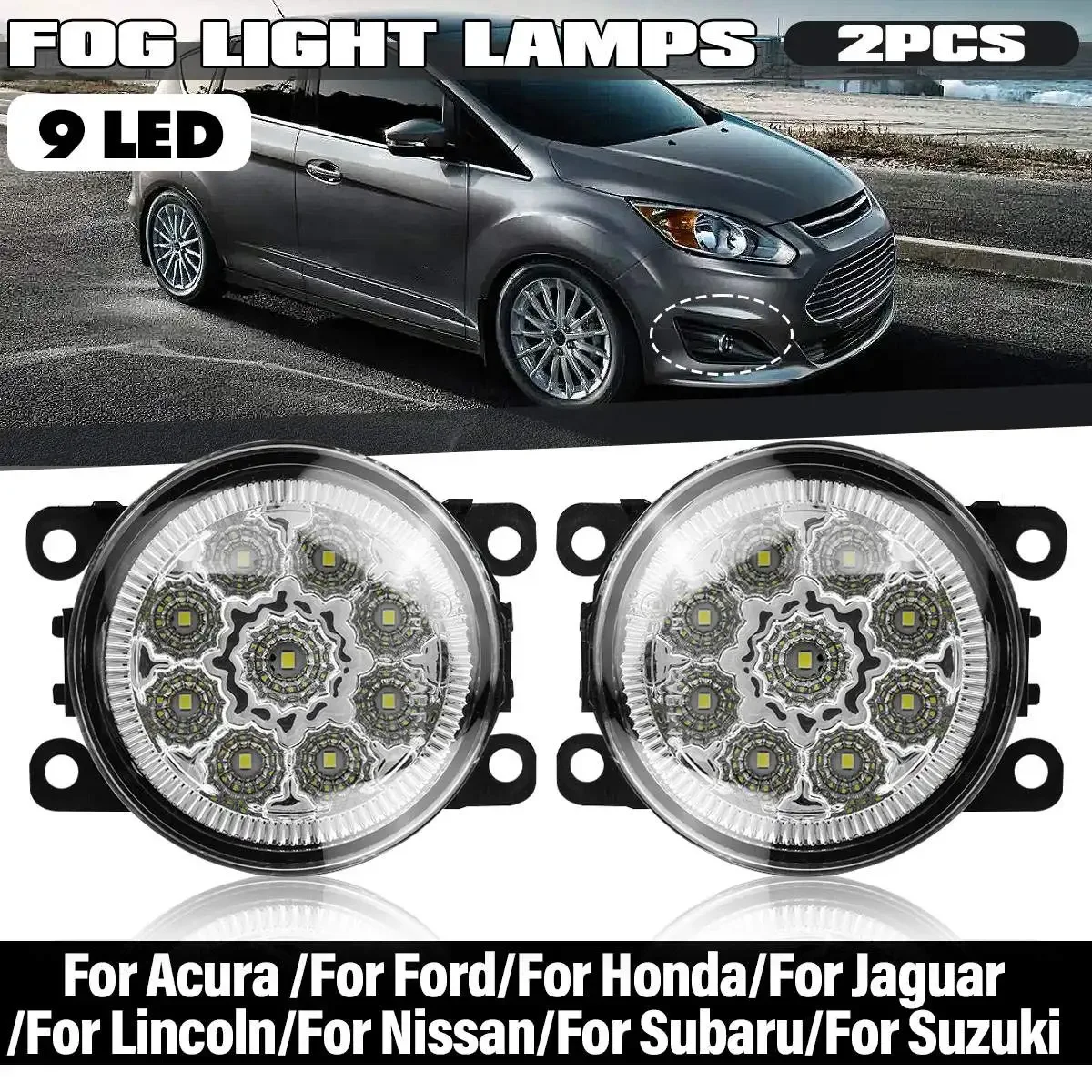 2 Pz Led Fendinebbia Fendinebbia Per Ford Focus 2 Focus 3 Transit Tourneo Transit Custom Focus Mk2/3 Mitsubishi Grandis Honda Subaru