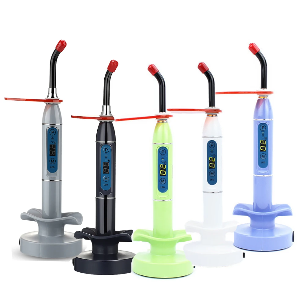 1Set Led Curing Light Lamp Machine 2000Mw Resin Cure Dental Equipment 5S/3Mm Polimerizzazione 2200Mah Batteria 10W Wireless Cordless