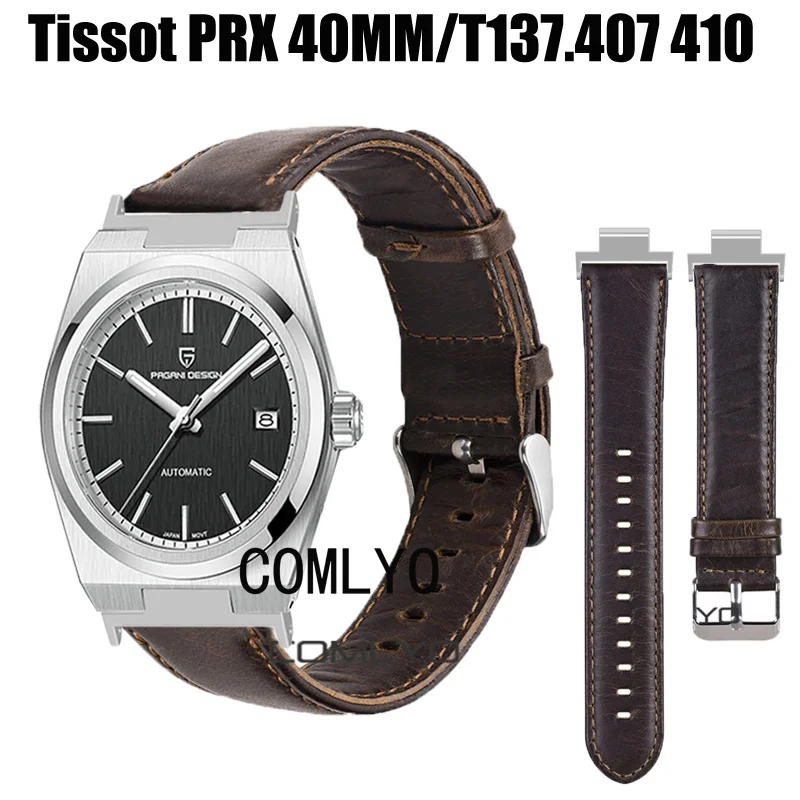 Nuovo Per Tissot Prx 40Mm T137.407 410 Smart Watch Strap Cintura Sportiva In Vera Pelle Donna Uomo Band