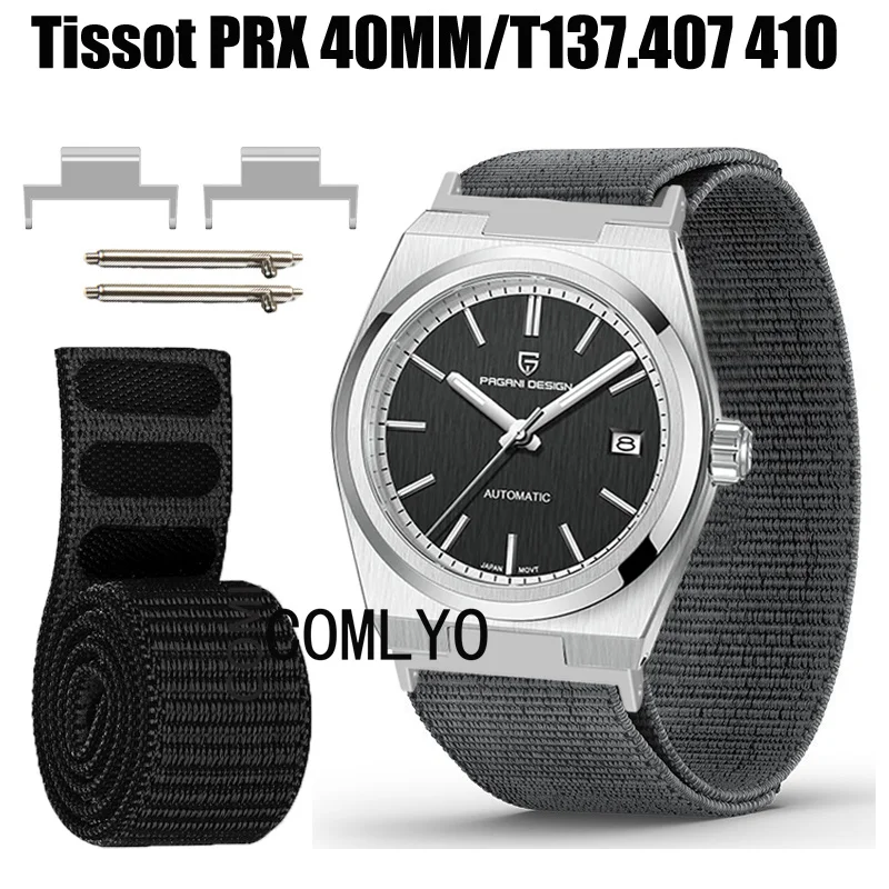 Nuovo Per Tissot Prx 40Mm Prx T137.407 410 Cinturino Cinturino In Nylon Gancio E Aspetto Cintura Morbida Donna Uomo