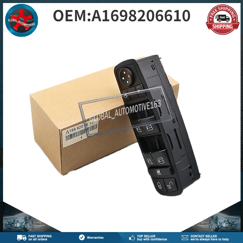 Master Window Control Switch A1698206610 For Mercedes Benz A Class W169 2004-2012 Mercedes Benz B Class W245 2005-2011