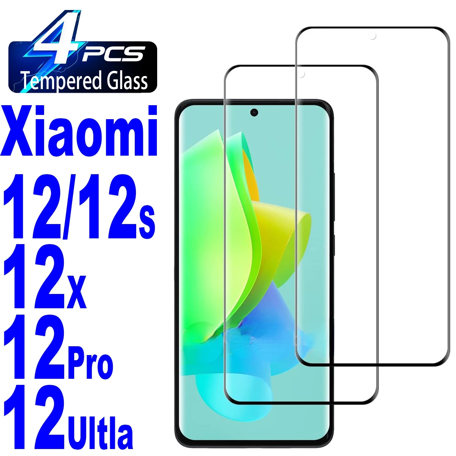 2/4Pcs Curve Vetro Temperato Per Impronte Digitali Ad Ultrasuoni Adatto Per Xiaomi 12 12X 12S 12 13 Pro Pellicola Protettiva Per Vetro Ultra Screen