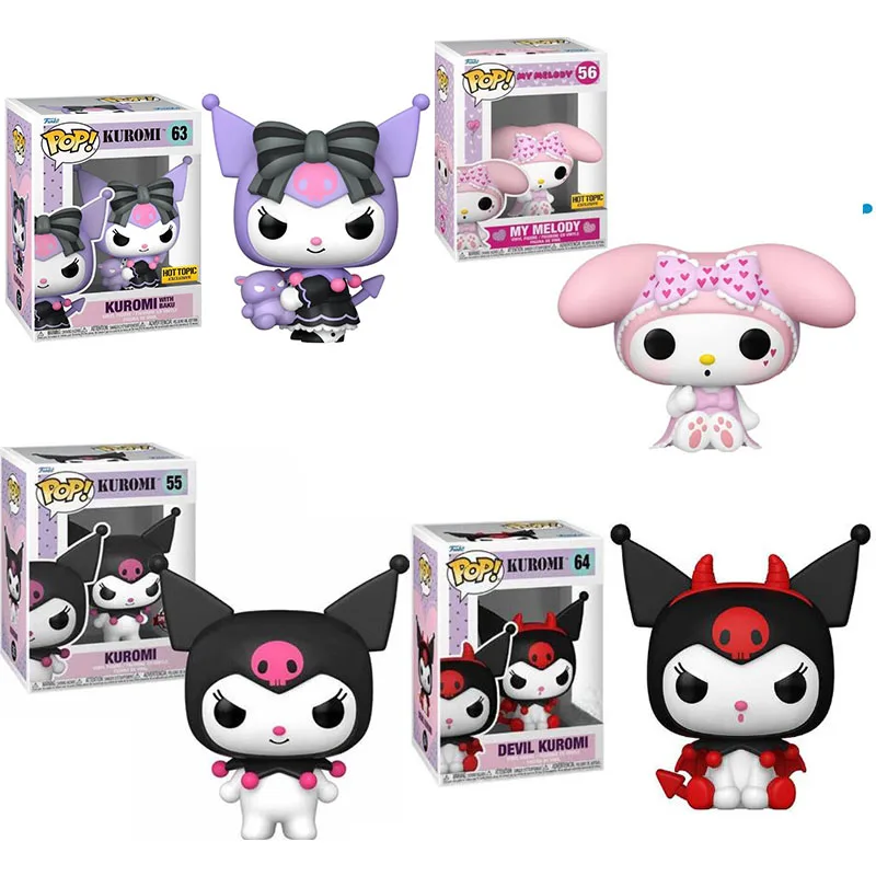 Funko Pop Devil Kuromi 64 # Kuromi Con Baku 63 #55 # My Melody 56 # Vinyl Action Figure Model Toys For Children Birthday Gift