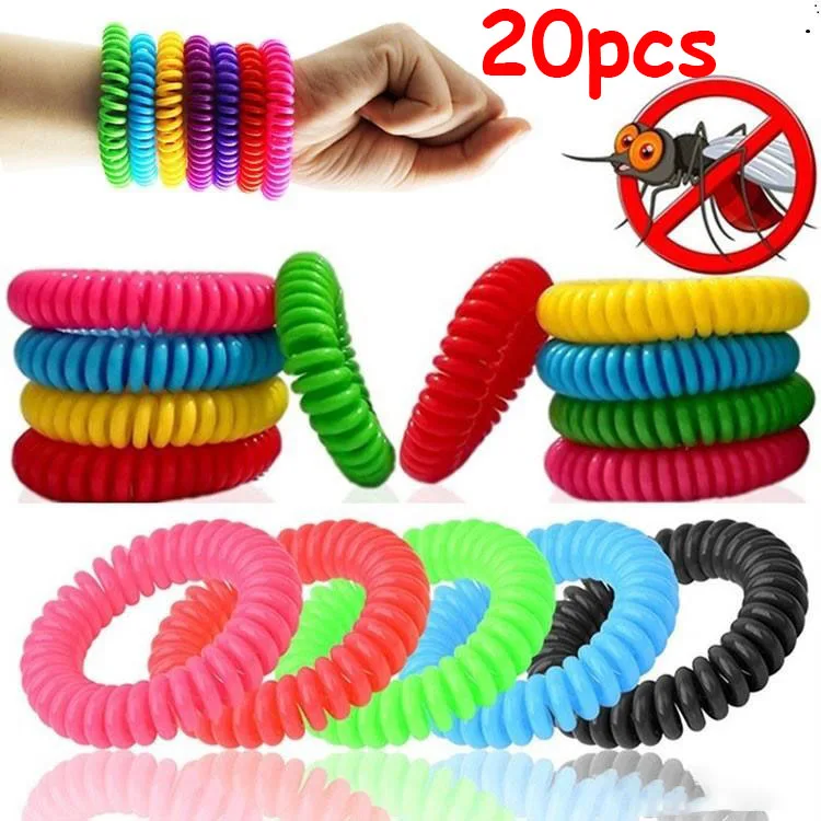 20/5 Pcs Eva Anti Mosquito Bracelet Per Adulti Bambini 100% Naturale Non Tossico Puro Olio Essenziale Repellente Per Zanzare Bobina Disinfestazione