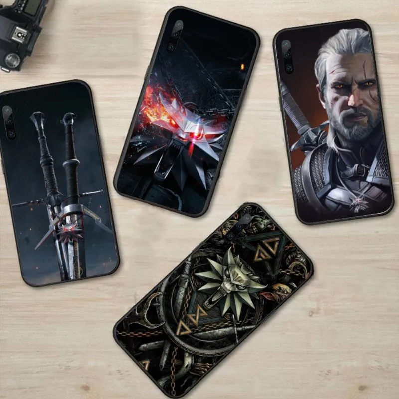 Custodia Per Smartphone Hunter W-Witcher Per Huawei P50 P40 P30 Pro Lite P Smart 2021 2019 Magic 3 Cover Morbida Nera Per Telefono Funda