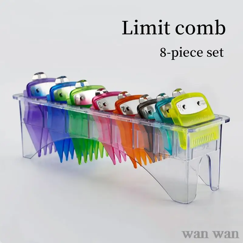 8 Pz/Set Hang Buckle Limit Comb Kit Di Strumenti Trasparenti 1.5-25Mm Tagliacapelli Guida Di Taglio Pettine Protezioni Trimmer Per Wahl Y0414