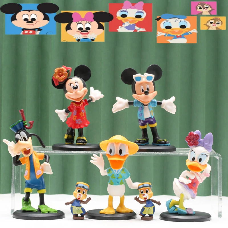 5 Pz Disney Mickey Clubhouse Action Figures Minnie Mouse Goof Daisy Donald Duck Pvc Cartoon Toys Modello Ornamenti Regali Juguetes