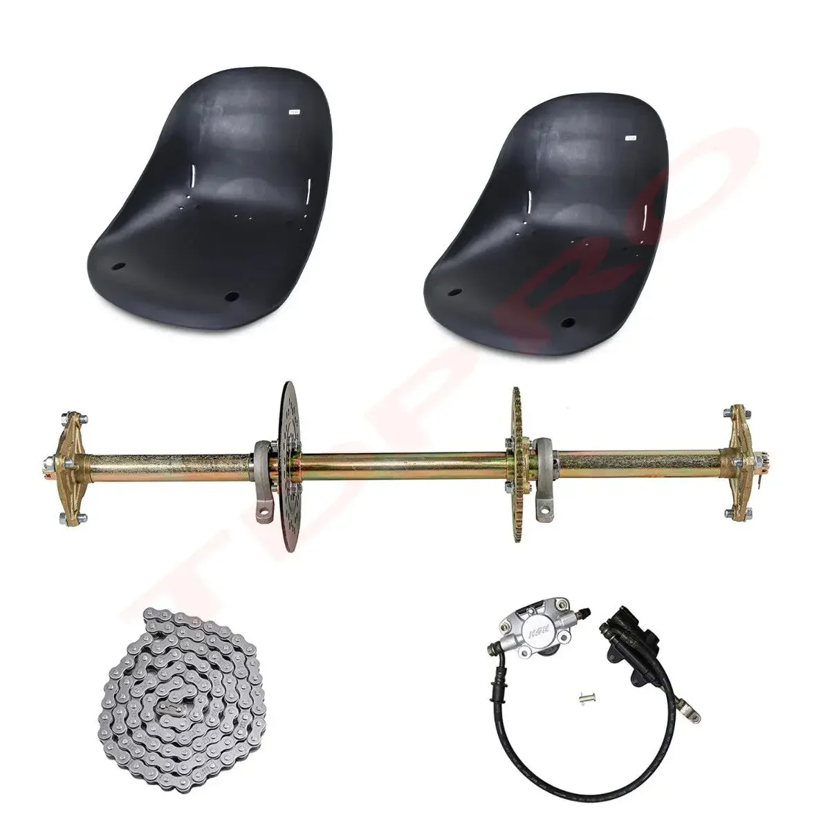 1 "X 32" 810Mm Go Kart Kit Albero Assale Posteriore Dal Vivo + 2 Sedili Low-Back Go Cart Per Fai Da Te Drift Trike Golf Cart Mini Bike