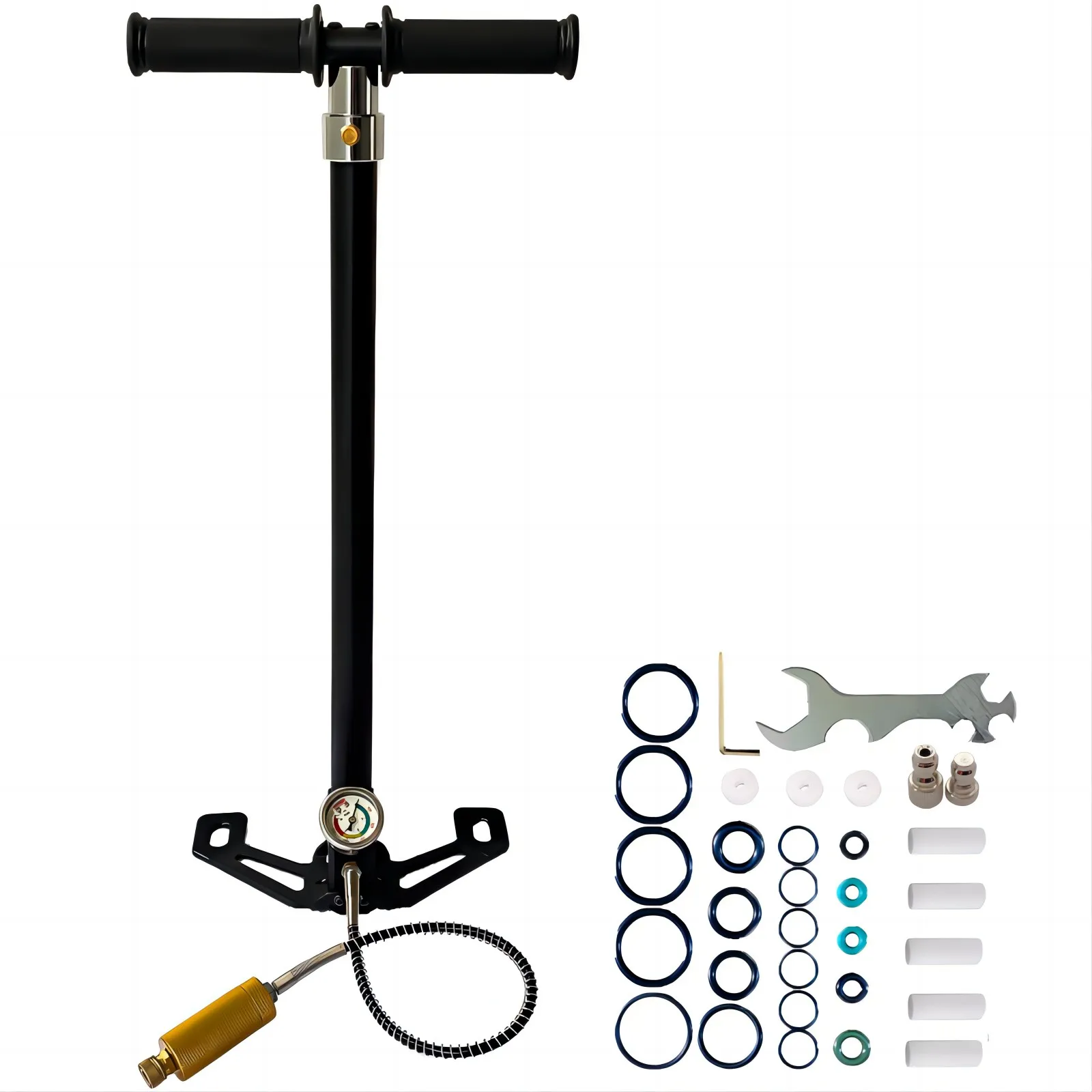 Nuoge 4 Stage 30Mpa 4500Psi Pcp Pompa A Mano Ad Alta Pressione Hpa Tank Hunting Car Bicycle Air Rifle