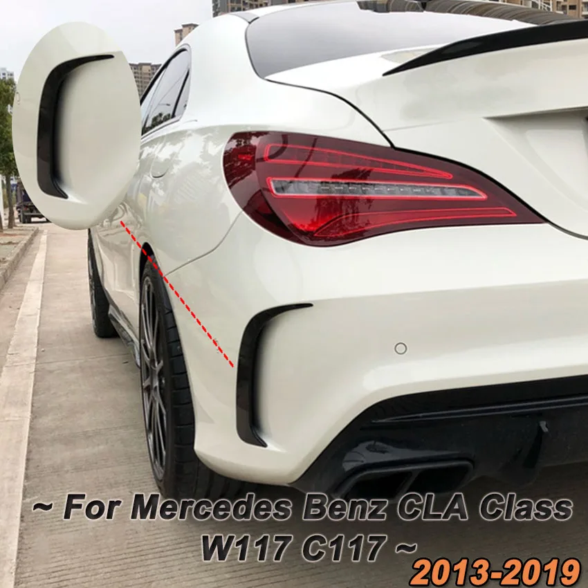Nero Paraurti Posteriore Spoiler Canards Vents Copertura Trim Per Mercedes Benz Classe Cla W117 C117 Cla200 220 250 260 45 Amg 2013-2019