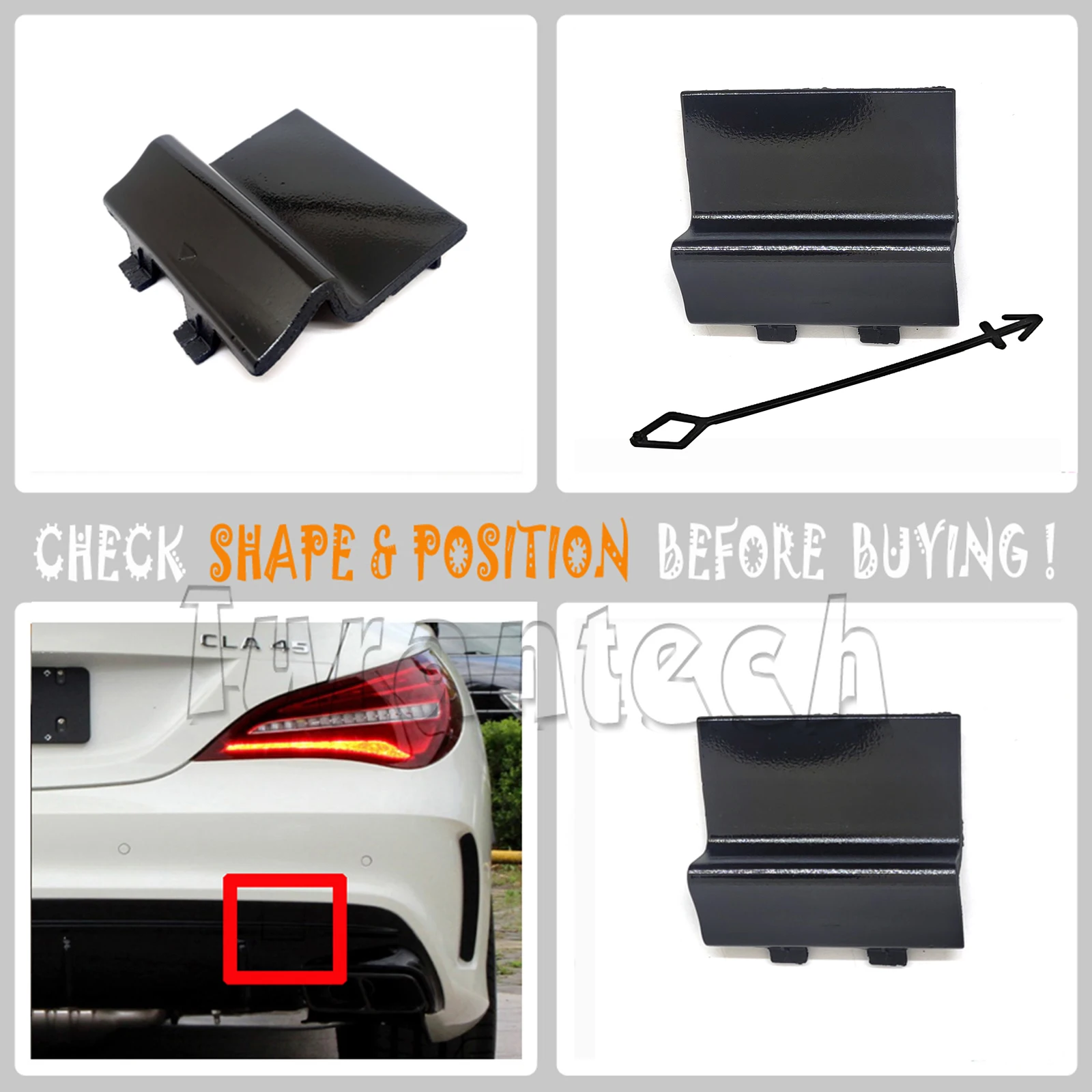 1178850601 Per 12-19 Mercedes Amg Cla W117 Facelift Cla45 Cla45Amg 45Amg Coupe Rar Tow Hook Cover
