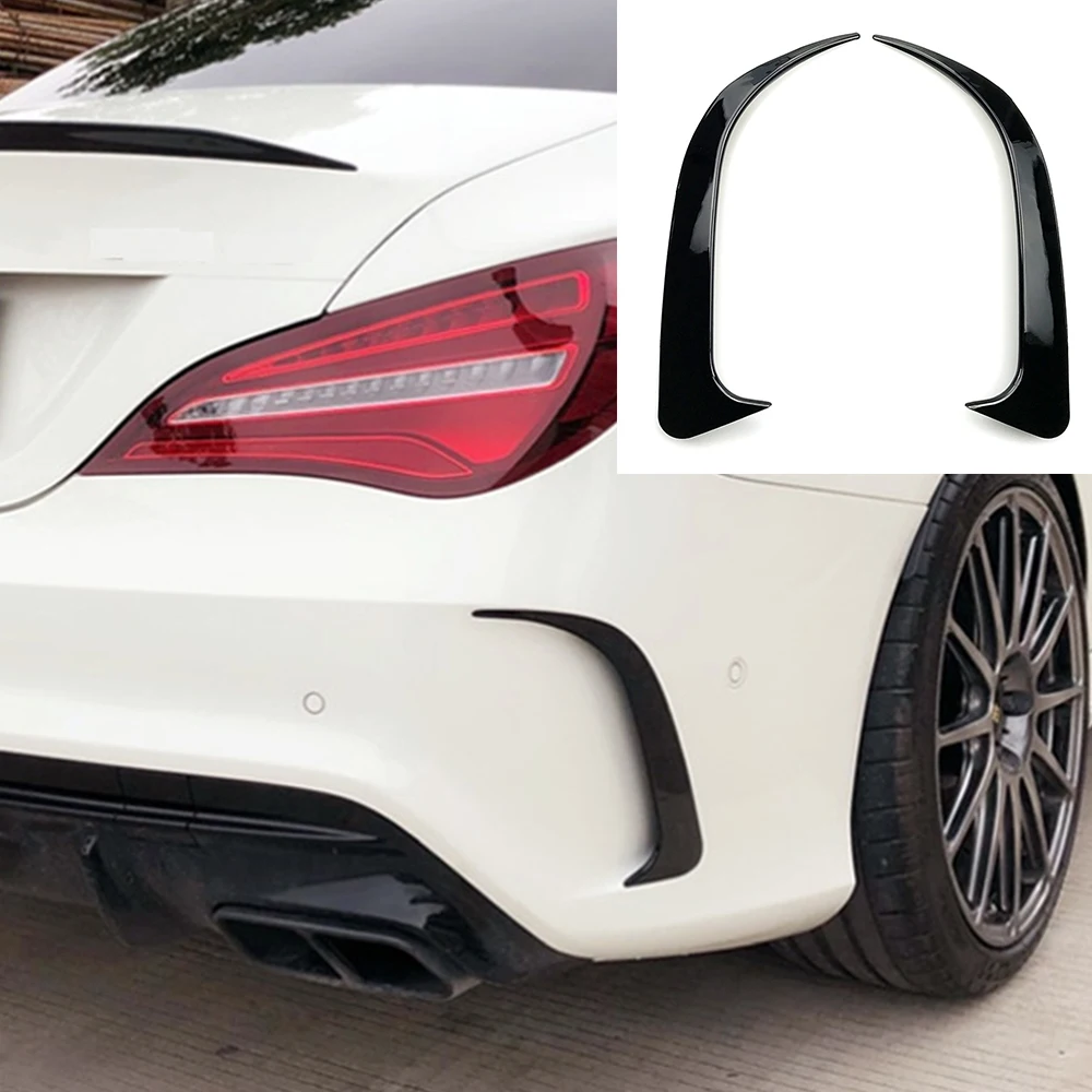 Per Mercedes-Benz Cla 45 Amg W117 250 200 2014-2018 Nero Lucido Abs Paraurti Posteriore Spoiler Canards Vents Spedizione Gratuita