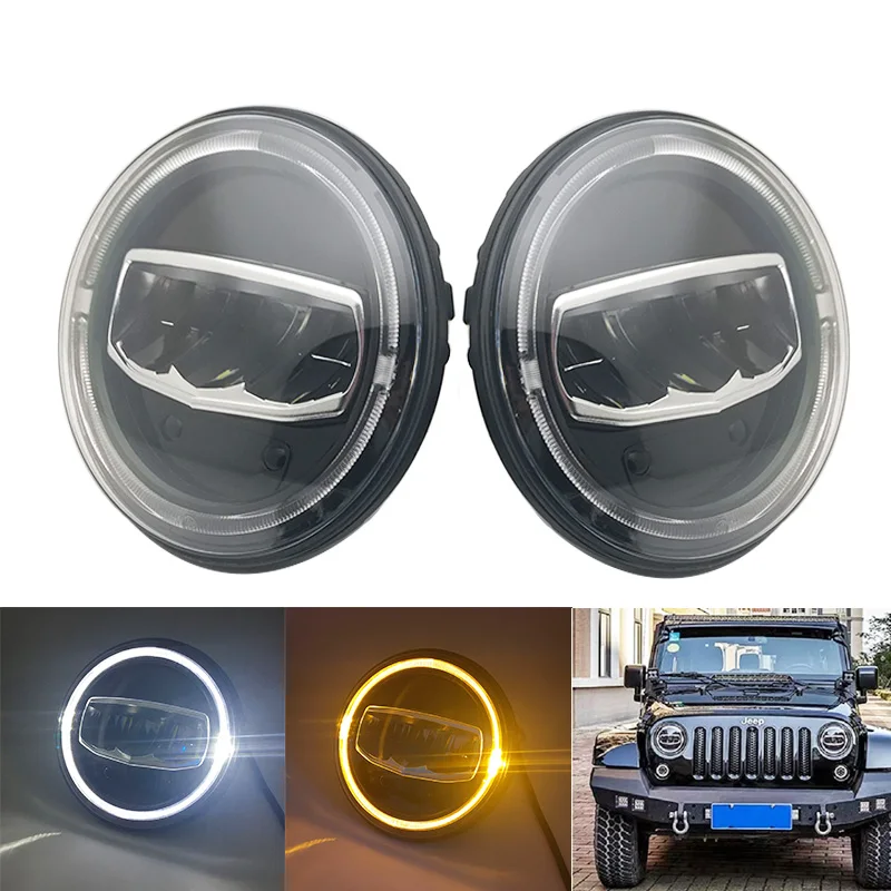2 Pezzi 7 Pollici Fari A Led Fari Hi/Lo Drl Fari Per Suzuki Samurai Sj410 7 "Faro Nero Per Jeep Jk Tj Lada Niva 4X4