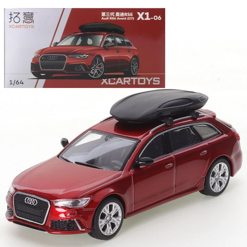Xcartoys 1/64 Audi Rs6 C7 Metallic Red Cars Alloy Motor Vehicle Diecast Metal Model Kids Xmas Gift Toys For Boys