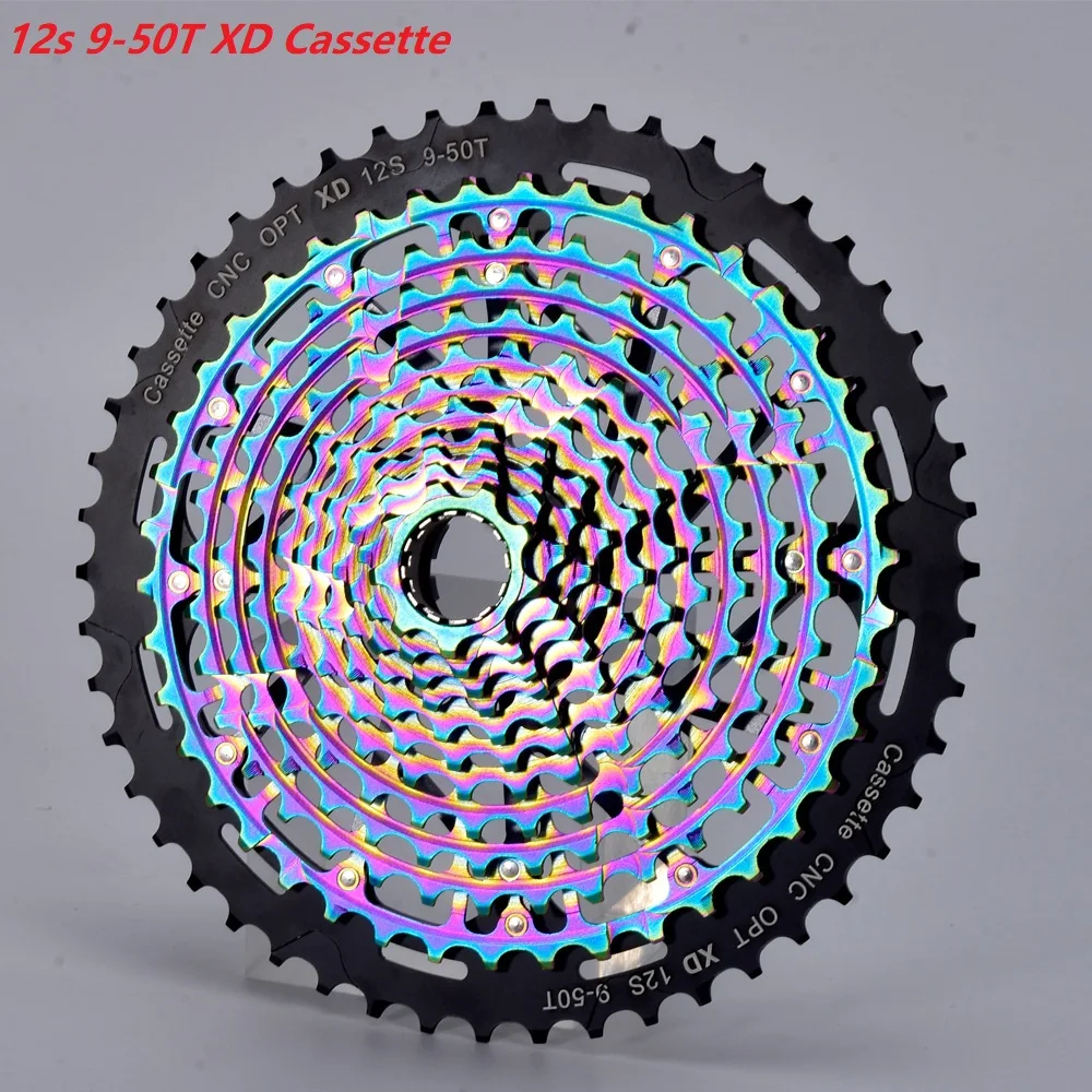 Rainbow Mtb 12 Speed 9-50T Xd Cassette Ultimate Colorful K7 12V Ult Cassette Ultralight Mountain Bike 12 S Freewheel Bike Parts
