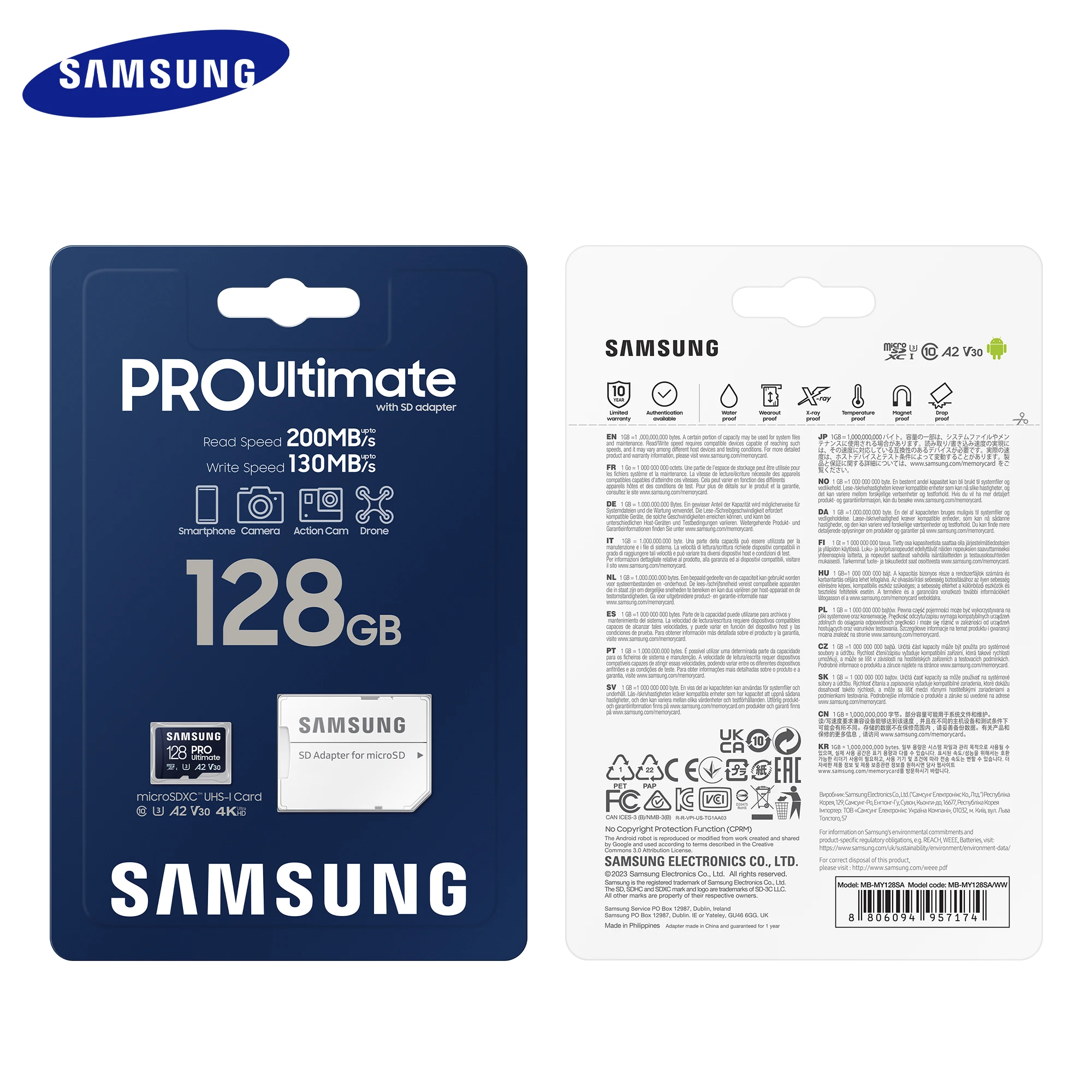 Samsung Pro Ultimate Micro Sd Card 128Gb A2 U3 V30 Micro Sdxc 256Gb 512Gb Micro Sd Card Ad Alta Velocità Tf Card Uhs-I Micro Sd Card