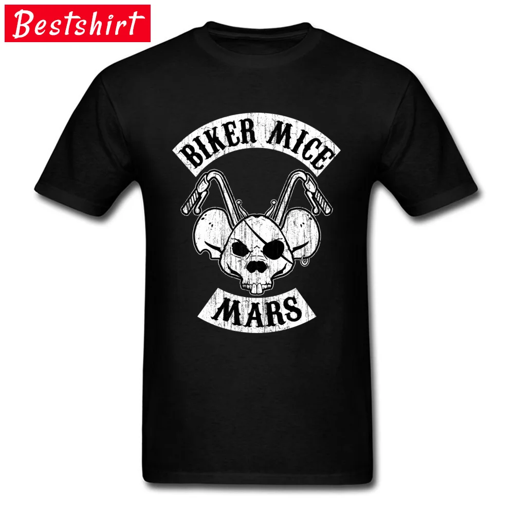 Biker Mouse Mars Skull T Shirt Pirates Mouse Moto Cool Magliette Nere Mens Streetwear Skull T-Shirt 3D