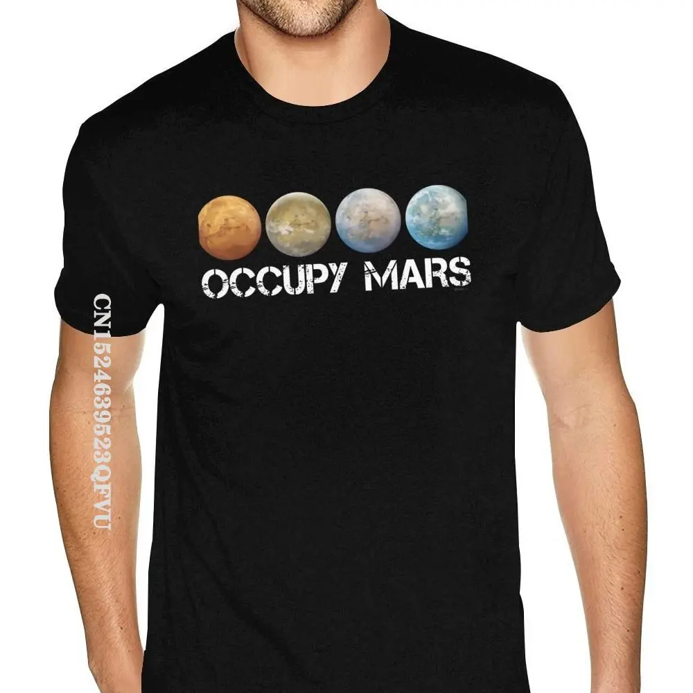 Giallo Occupa Mars Terraform Spacex Shirt Uomo Cheap Custom Gothic Style Anime Tshirt Red Gothic Style Tee Shirt