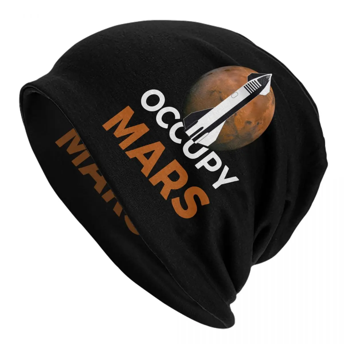 Occupa Mars Spacex Starship Flying Elon Musk Skullies Berretti Cappello Goth Unisex Outdoor Caps Warm Multifunzione Bonnet