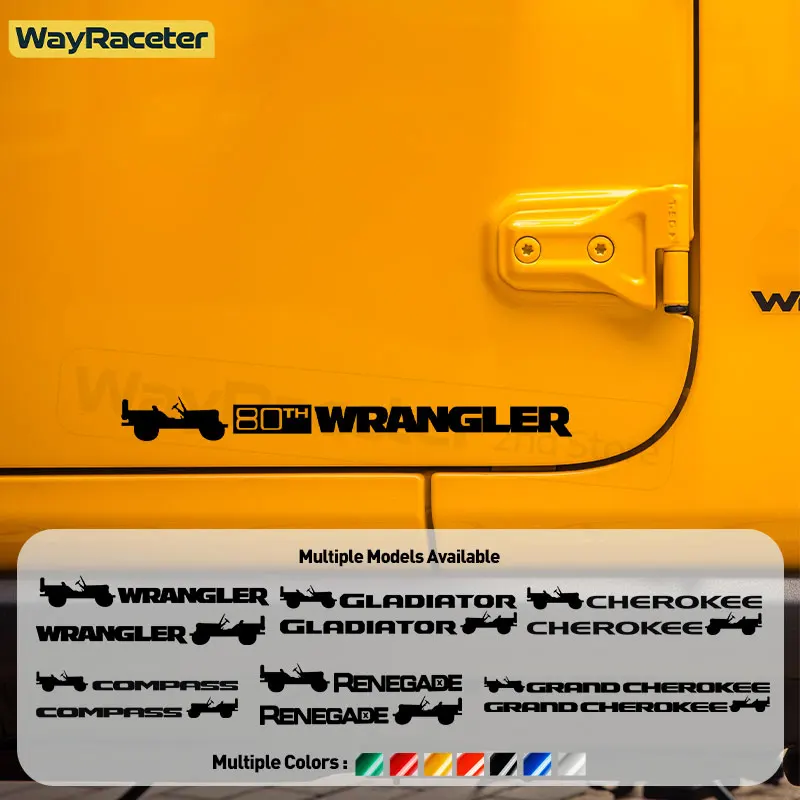 2 Pz 80Th Anniversary 1941 Willys Door Side Sticker Body Decal Per Jeep Grand Cherokee Renegade Compass Gladiator Wrangler