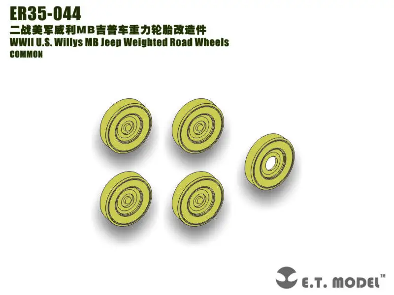 Et Modello Er35-044 Wwii U.S. Willys Mb Jeep Weighted Road Wheels Common