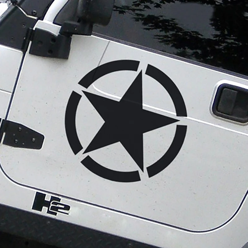 Noizzy Willys Star Us Army Car Sticker Decal Auto Porta Del Vinile Riflettente Bianco E Nero Per Jeep Wrangler Renegade Grand Cherokee