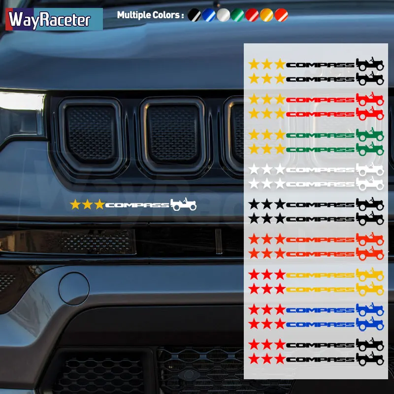 2 Pezzi Pilastro Porta Laterale Adesivo Cofano Tronco Coda Stelle Willy Edition Decalcomania Riflettente In Vinile Per Accessori Jeep Compass
