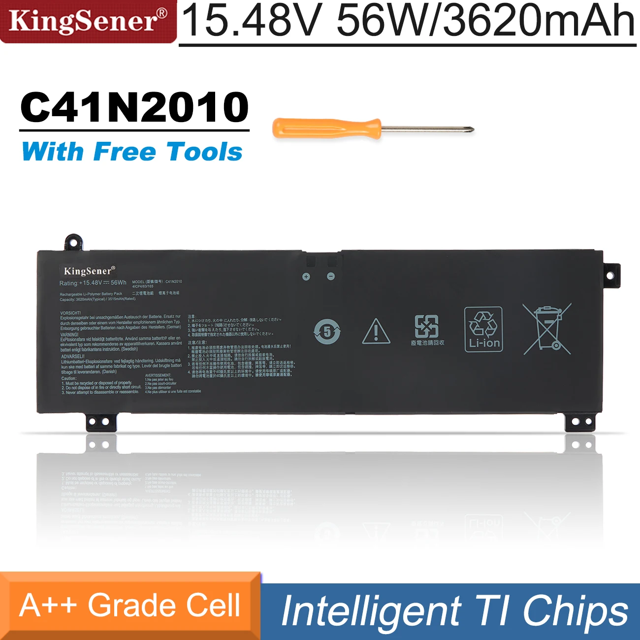 Batteria Per Laptop Kingsener C41N2010 Per Asus Rog Strix G15 G513Ic G513Ie G513Ih G513Qc G513Qe Rog Strix G17 G713Qe G713Qe-Hx008T