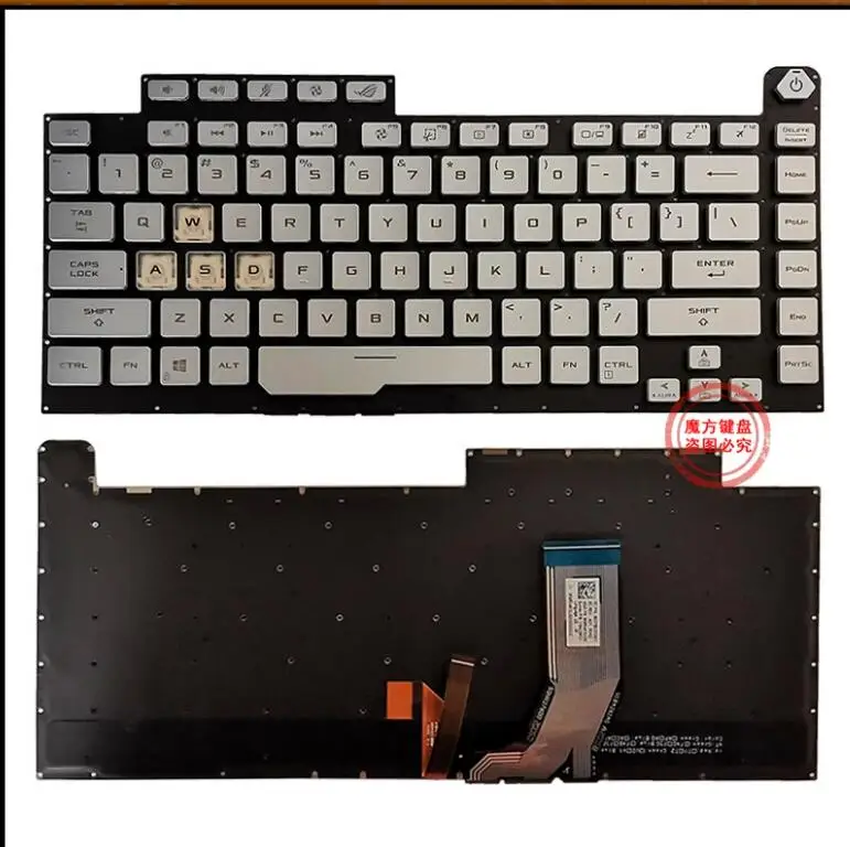 Tastiera Retroilluminata Usa Per Asus Rog Strix G531 G531G G531Gt G15 G512 G512Lv G512Lw Argento