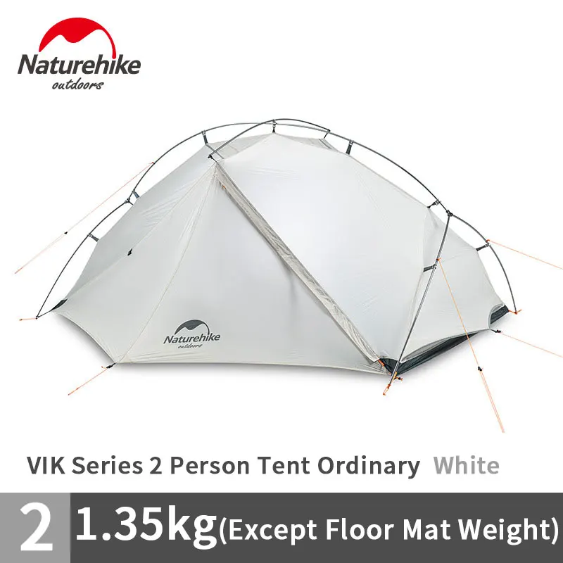 Naturehike Vik Tenda Da Campeggio Per 2 Persone 15D Silicone Nylon Palo In Alluminio Ultraleggero Tenda Da Trekking All'Aperto Con Tappetino Gratuito 