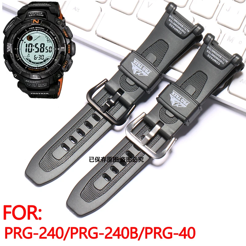 Accessori Per Orologi Per Casio Protrek Prg-240 Prg-40 Pathfinder Series Cinturino Da Polso In Gomma Cinturino Da Uomo Sport Bracciale Impermeabile