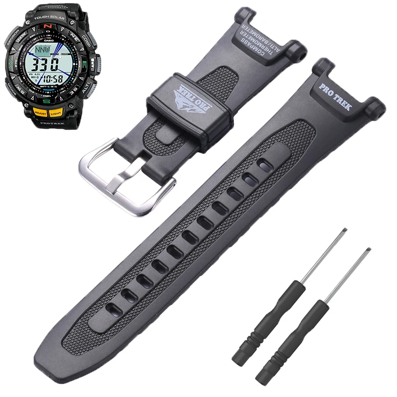 Cinturino In Gomma Adatto Per Casio Protrek Prg-240 Prg-40 Pathfinder Serie Sport Cinturino Impermeabile Da Uomo Accessori