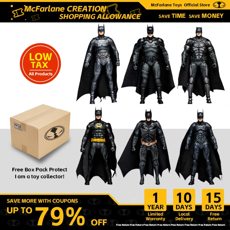 Mcfarlane Toys Batman L'Ultima Collezione Di Film (Wb 100 Dc Multiverse) 6-Pack 7 "Figure (Pre-Order Navi Settembre)