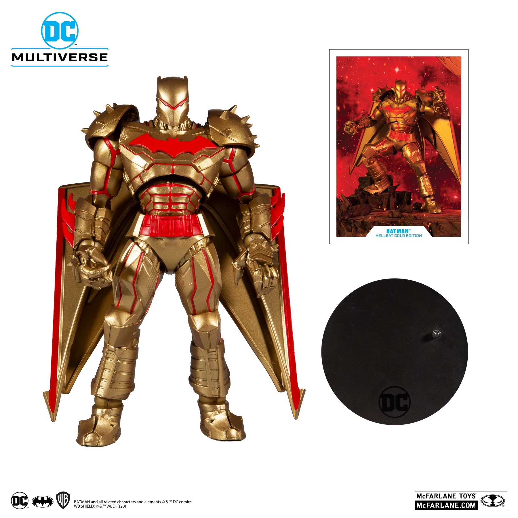 Spot Mcfarlane Dc Comic Doll Heavy Armor Batman Gold Limited Action Figure Collection Model