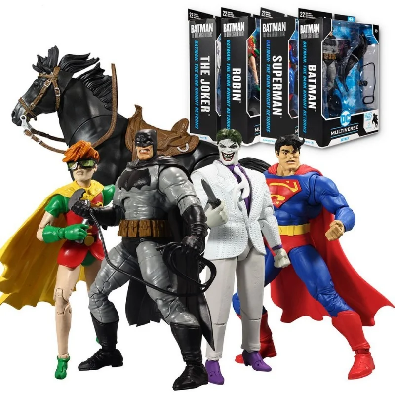 Mcfarlane Toys Batman The Dark Knight Returns Bundle Set (4) Con Build-A-Horse Action Figure Toys Collection Doll Model Dc