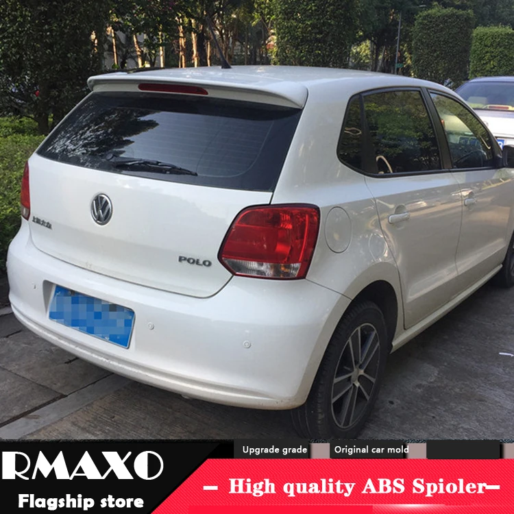 Per Volkswagen Polo Spoiler 2011-2018 Volkswagen Polo Materiale Abs Di Alta Qualità Auto Ala Posteriore Primer Colore Spoiler Posteriore