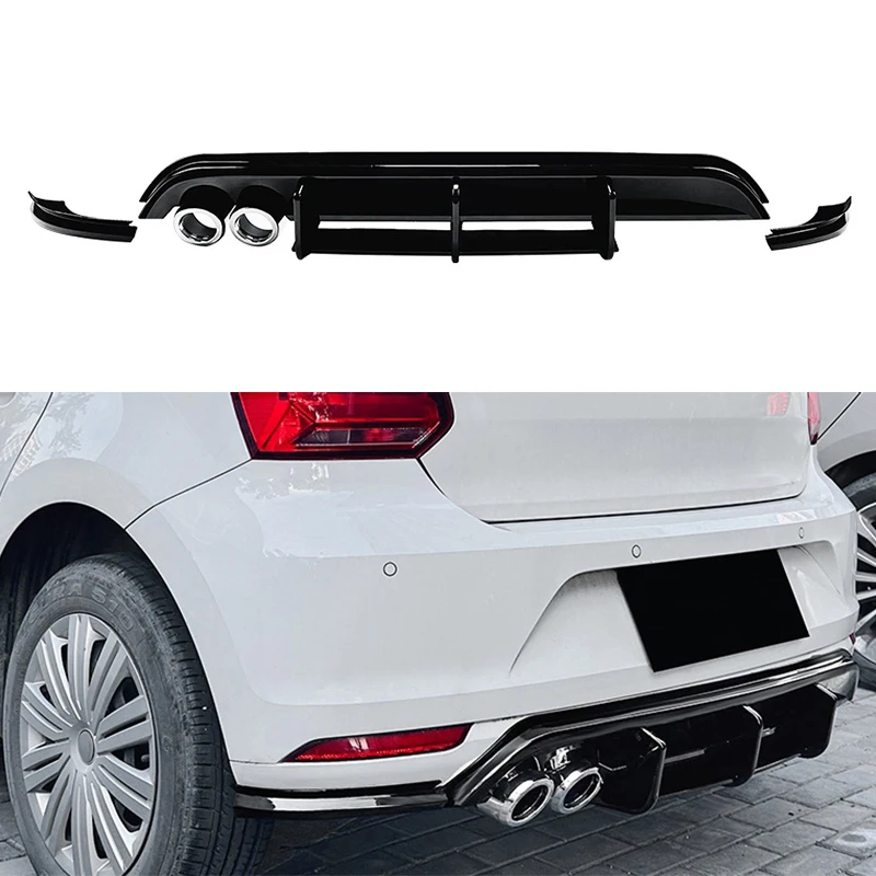 Auto Paraurti Posteriore Diffusore Lip Splitter Spoiler Paraurti Posteriore Protezione Per Volkswagen Polo Mk5 6R 2009-2014