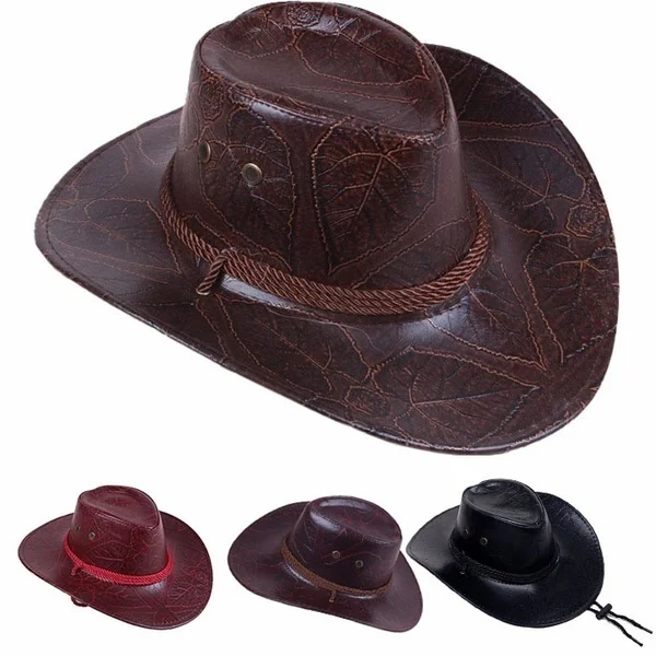 Cappello Da Cowboy Occidentale Cappello A Tesa Larga Da Esterno Cuero Unisex Sombrero De Cowboy Del Oeste Caballero Sombrero Cosplay