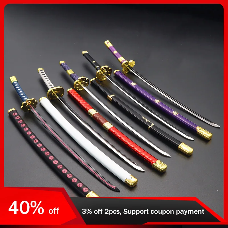 26Cm One Piece Zoro Sword Japanese Katanas Toy Knife Uncut Toy Sword Cosplay Anime Katana Modello Di Arma Regali Per Ragazzo Giocattolo Per Bambini