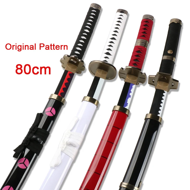 31.5 "Fatto A Mano Giapponese Roronoa Zoro Katana Anime Cosplay Spada Legno Di Bambù Samurai Spada Kitetsu Wado Ichimonji
