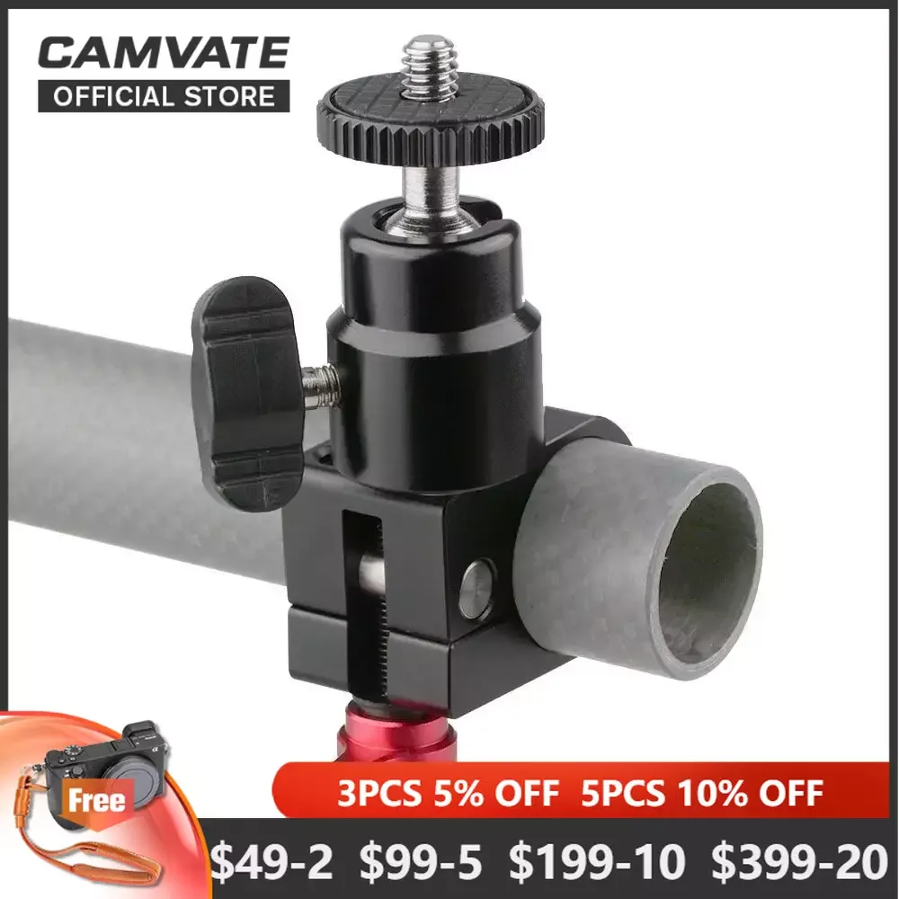 Mini Supporto Per Testa A Sfera Camvate A 360 ° Con Morsetto Per Asta Da 25Mm Per Dji Ronin-M, Freefly Movi(Caflashlight,Minitor, Montaggio Su Disposi