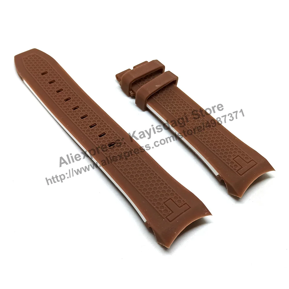 Cinturino Per Cinturino In Gomma Marrone Chiaro Da 23Mm Comp. Tissot Prs 516 Extreme T079