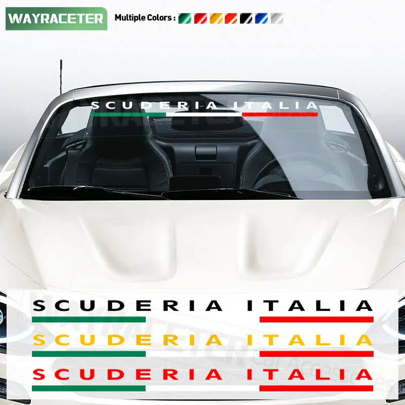 Scuderia Italia Abarth Parabrezza Anteriore Parabrezza Adesivo Finestra Per Fiat 500 Punto 124 Spider Panda Bravo Freemont Tipo Argo