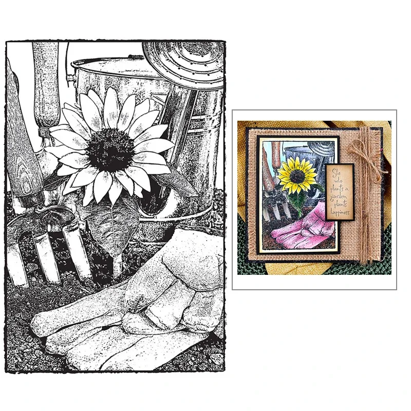 2021 New Retro Plant Sunflower Patterntimbri Trasparenti Per Realizzare Biglietti Di Auguri E Album Scrapbooking Senza Fustelle In Metallo