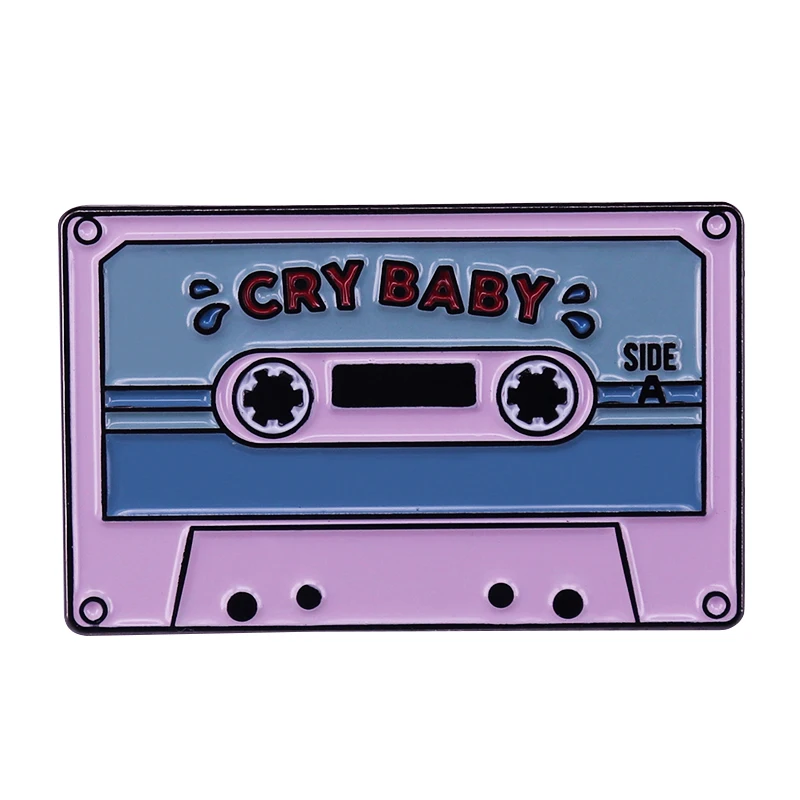Cry Baby Tape Spilla Classic Pink Casset Badge Rero Music Style Accessorio